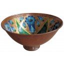 Hand Painted Copper Vessel Sink Round  Garden